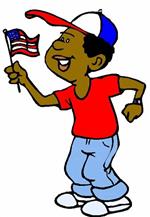 boy holding flag 